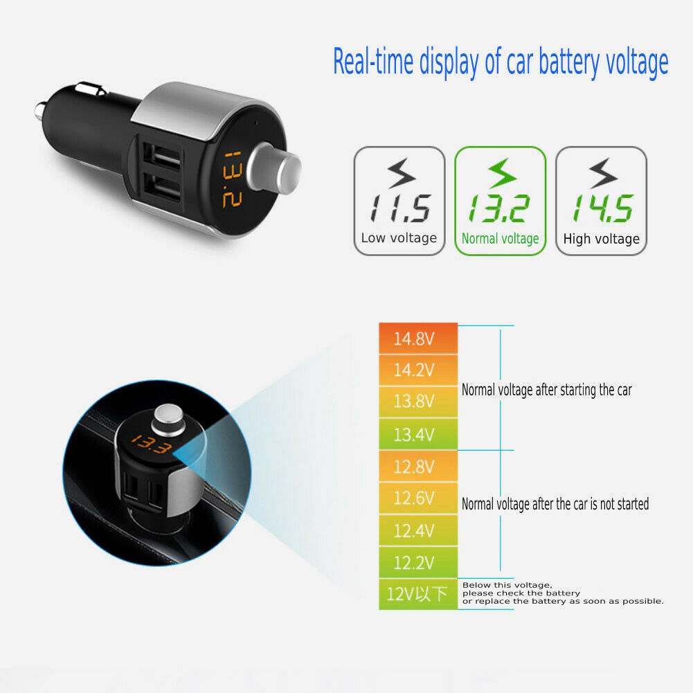 Bluetooth Car Kit Adapter Wireless Hands Free USB