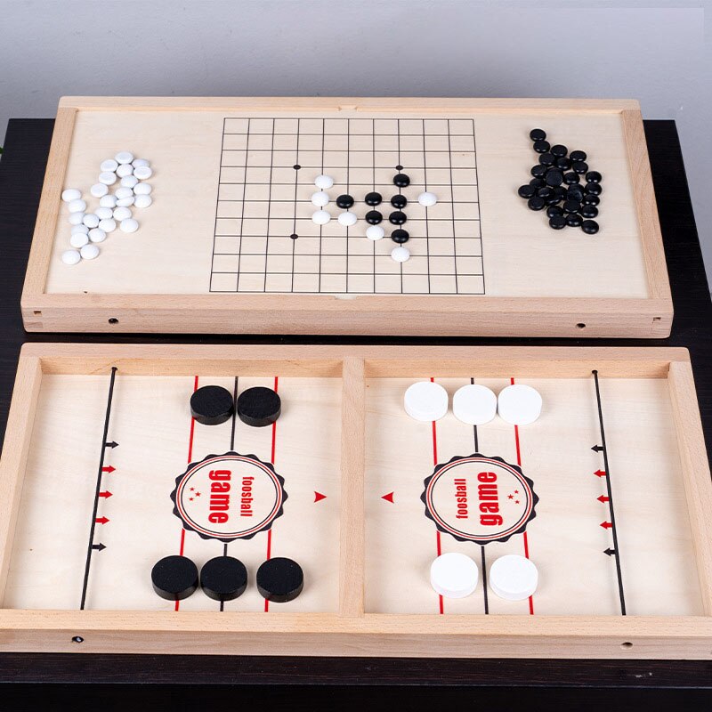 Foosball Winner Fast Sling Puck Game Table Ice Hockey Gobang Chess Wood Two-Sided Gomoku Board Games For Family Adults Children: Default Title
