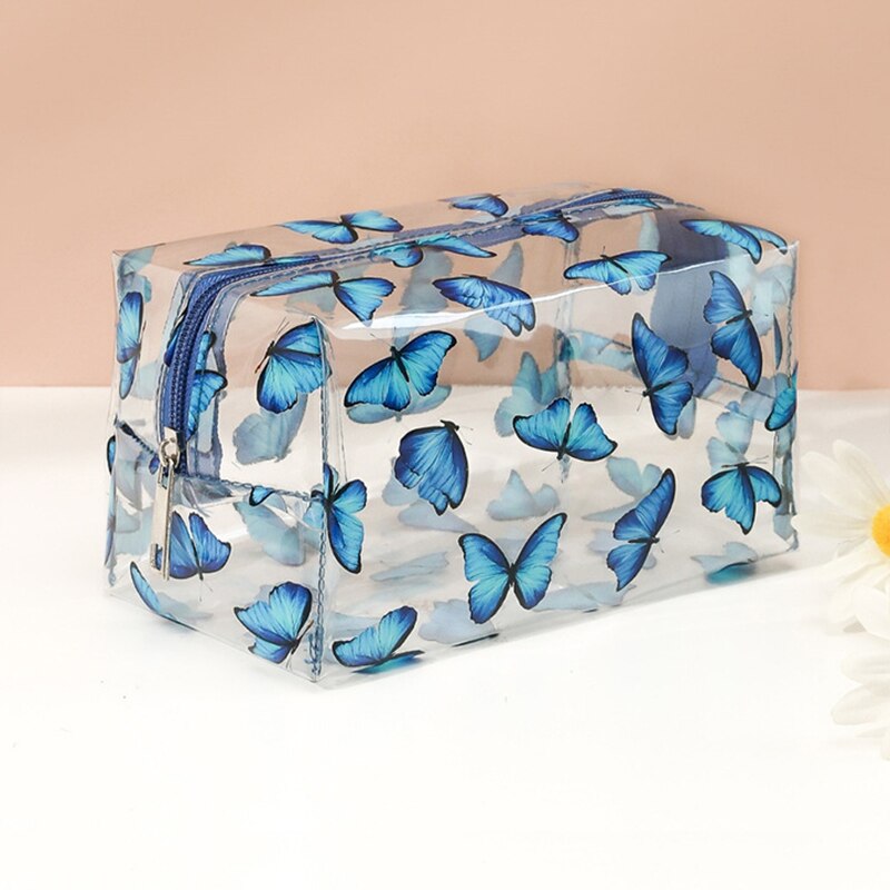 Frauen Wasserdichte Klar Kosmetik Taschen fallen PVC Mädchen Reise Reißverschluss machen-hoch Tasche Beutel Toilettenartikel Pinsel Waschen Organizer: 1