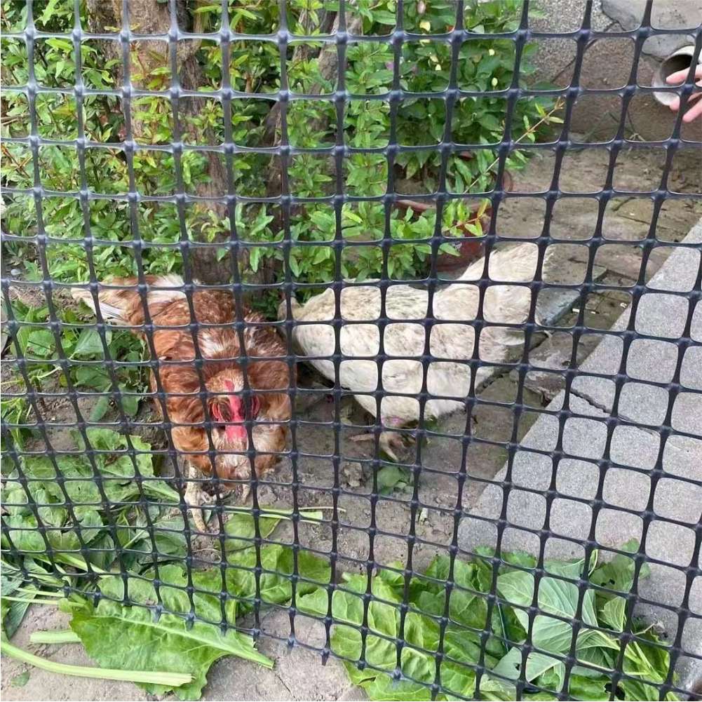 Malla de celosía de jardín, malla de plástico negro a prueba de fugas, red para gatos, mascotas, pollos, patos, valla, balcón, barandilla, escaleras, protección, red de seguridad