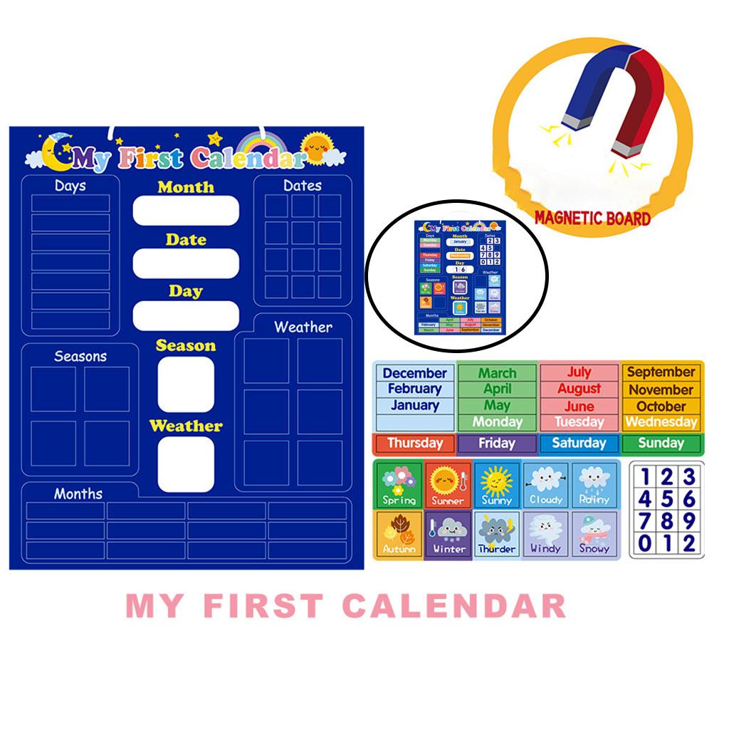 Circle Learning Time Center Pocket Chart Preschool Education Developmental Pocket for Kids Children