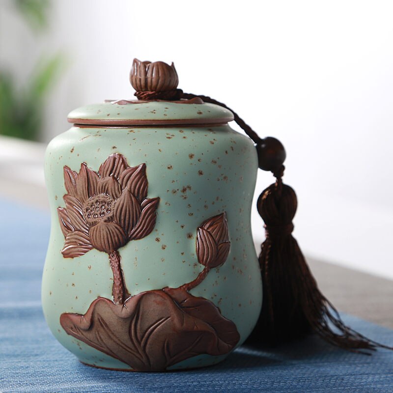 Theecontainer keramische verzegelde blikken voedselpot kruiden suikerpot huishoudelijke thee koffie opslagflessen en potten: 5