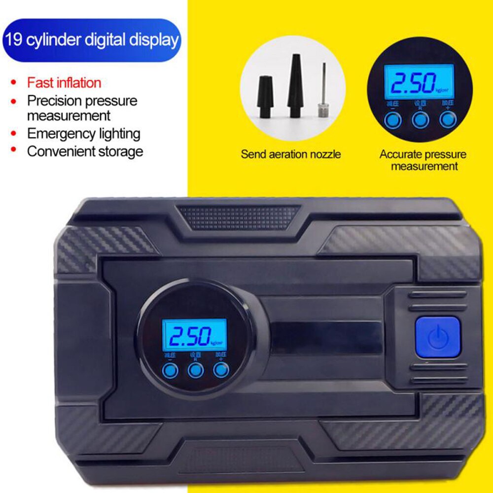 DC12V Tragbare Auto Reifen Inflator Luft Kompressor Mit Digital/Zeiger Manometer kabellos Auto Luftpumpe Auto zubehör: Digital Anzeige