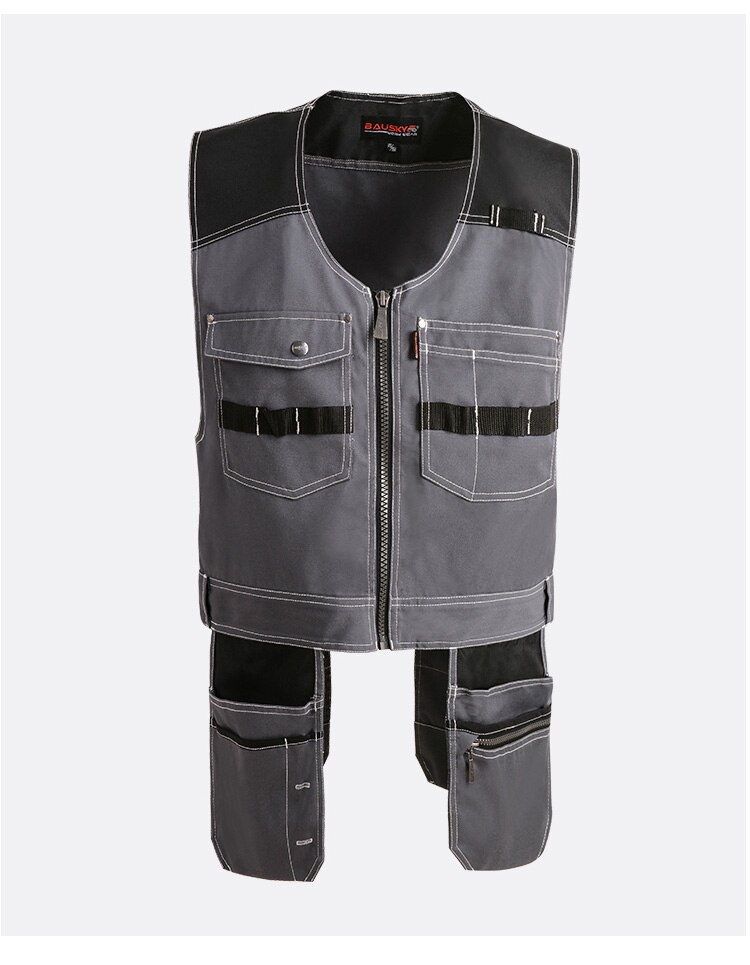 Multi-pockets Work Tool Vests for Men Construction Carpentry Electrician Workwear Multiple Pouch Pockets Waistcoat