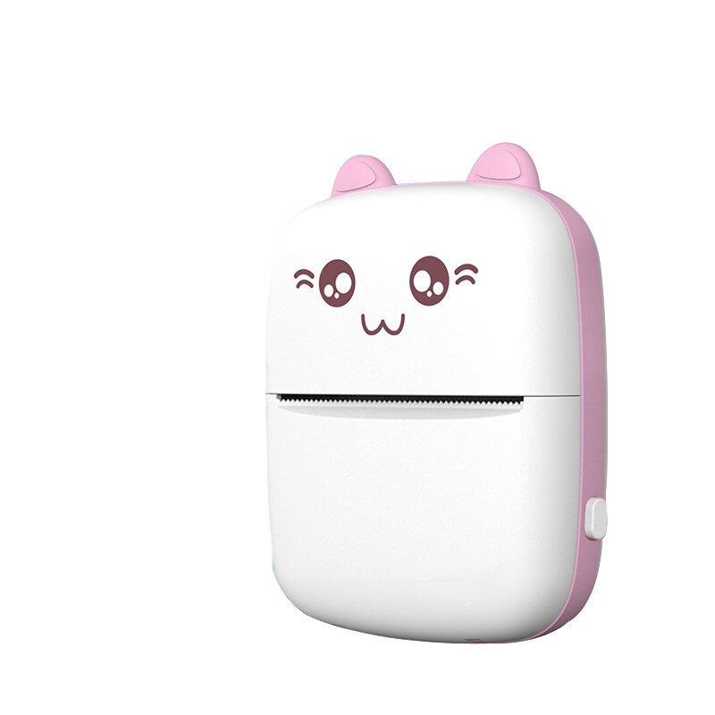Cute Portable Bluetooth Mini Printer Photo Pocket Thermal Printer 200 Dpi 58mm Mobile Receipt Phone Printer Android IOS Student: Pink