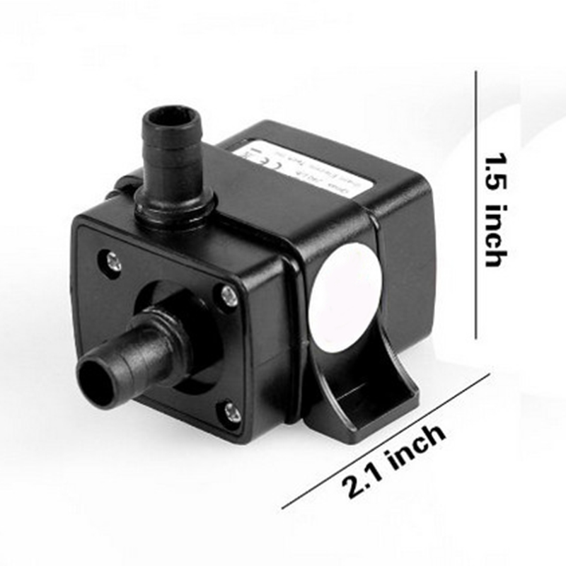 Solar Brushless Pumpe DC 12V/24V 240L/H Stillegående for Akvarium og Basseng