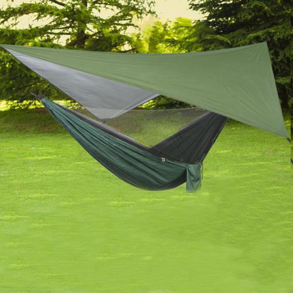Udendørs hængekøje isolering betræk fortykkelse opvarmning sovepose dække med lynlås hængekøje regntæt betræk telt solskærm baldakin 4