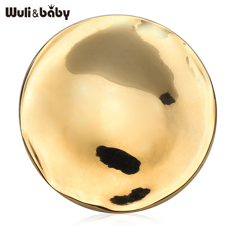 Broches redondos geométricos Wuli & baby Normecore para mujer, broches unisex de acero inoxidable de 2 colores con artístico,: Color amarillo dorado claro