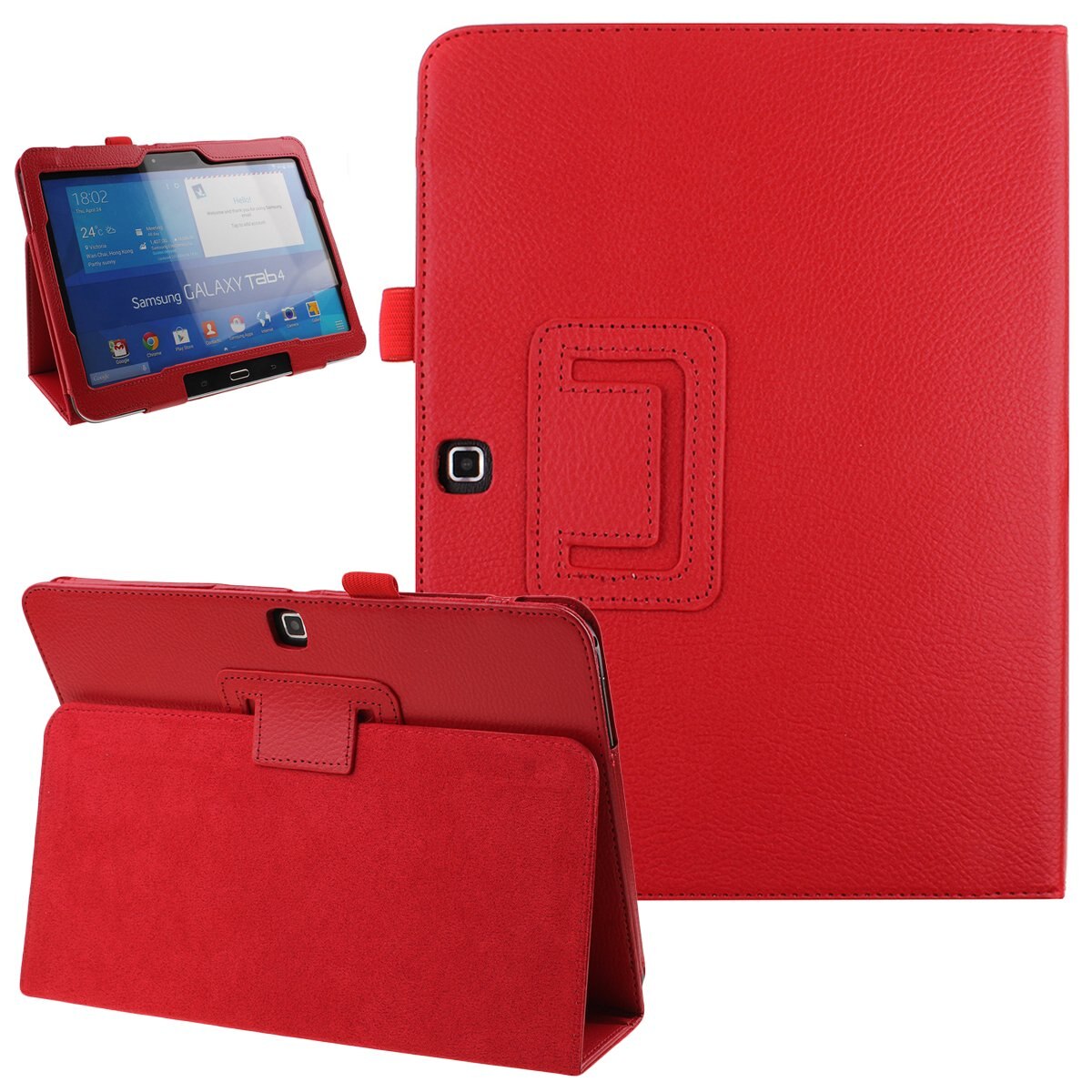 For Samsung Galaxy Tab 4 10.1 Case Foilo Stand PU Leather Cover For Samsung Galaxy Tab 4 10.1 T530 T531 T530 Tablet Funda Cases: Red