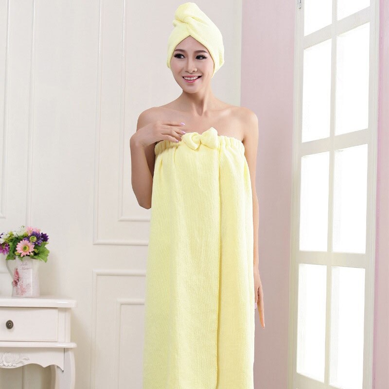 140*73 cm kvinder badeskørt absorberende bruser krop spa bad wrap håndklæde badekåbe tørt hår kapsler: F
