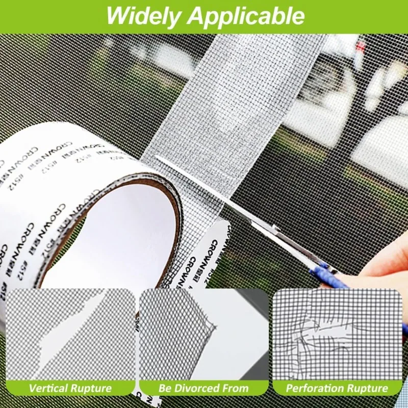 Reparatietape voor raamhorren, sterke zelfklevende tape voor gaas, reparatiepatch voor horren, anti-insecten- en muggengaas, reparatietape voor kapotte gaten in gaas.