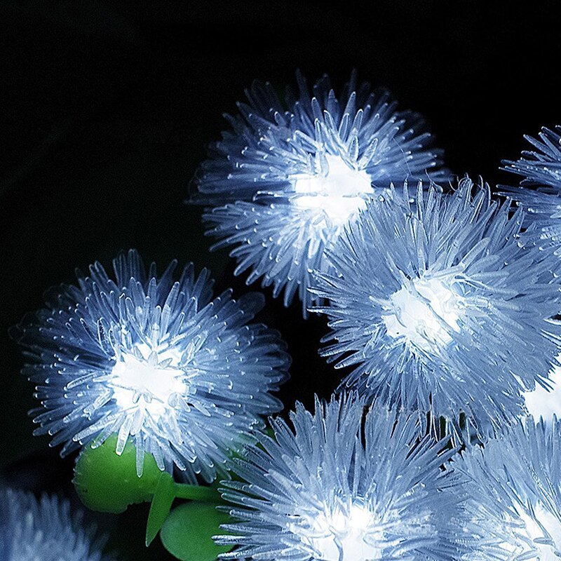 Pelsbold snebold 7m 50 led solar fairy guirlande led string lys udendørs have gård indretning gadebelysning jule solar lampe