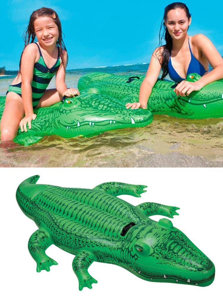 Kinderen Zwemmen Ring Speelgoed Opblaasbaar Zwembad Float Speelgoed Krokodil Vorm Zwembad Speelgoed Met Handvat Beach Party Zwemmen Voor Kinderen