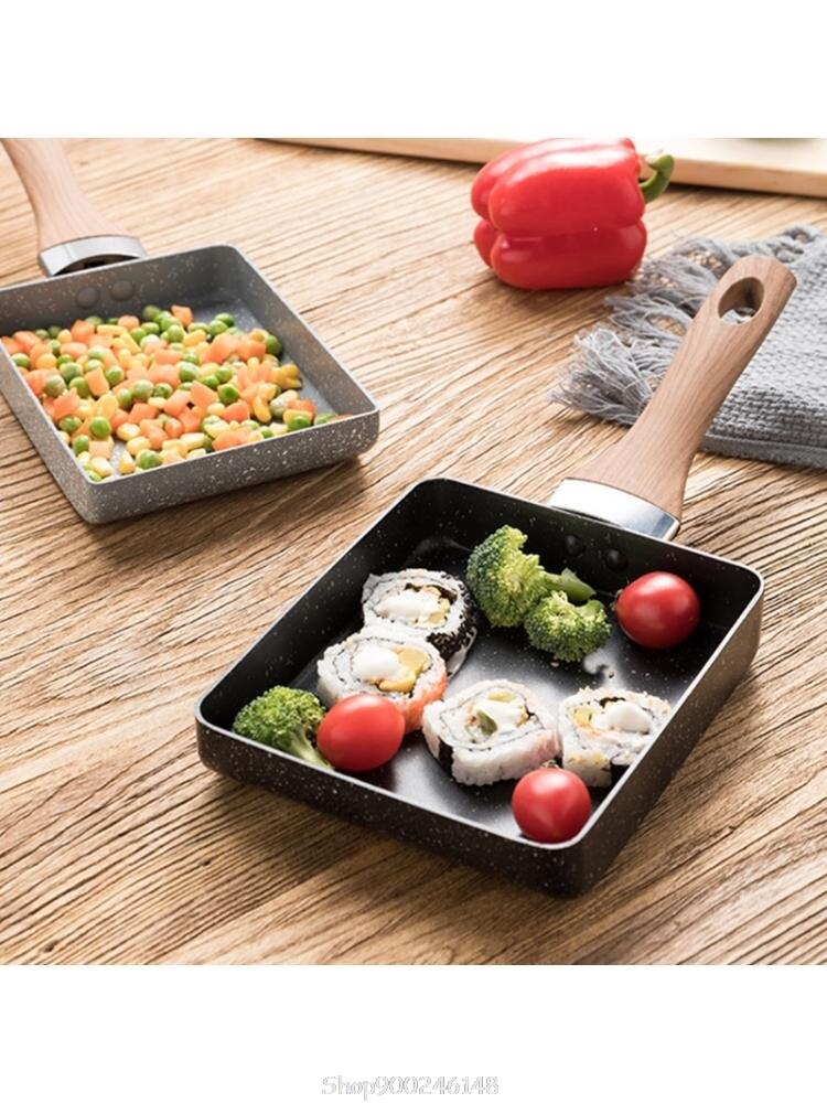 Retangular Omelet Pan Tamagoyaki Ei Pan, Anti-aanbak Maifan Stone, anti-Brandwonden Handvat Voor Electic Gasfornuis S23 20