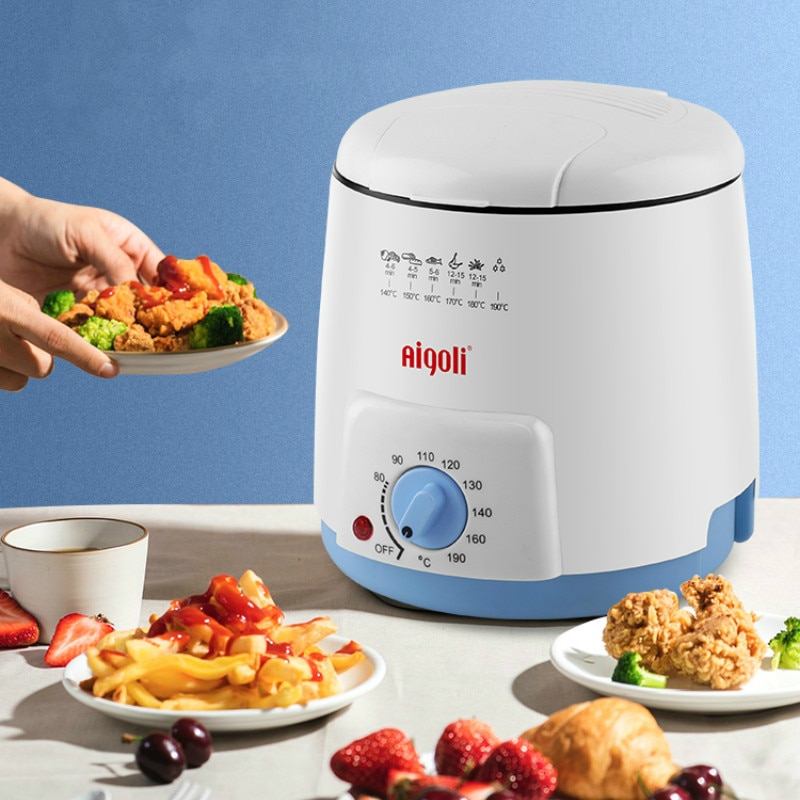 Constante Temperatuur Friteuse Huishoudelijke Kleine Koekenpan Smart Kleine Elektrische Friteuse Mini Enkele Cilinder Provincie Koekenpan U Tiao