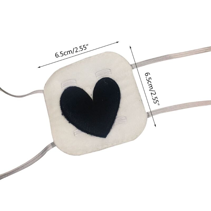 Eyeshade Eye Patch Cosplay Heart Shape Embroidery Single Eye Mask Cover Cotton Blindfold Eyepatch