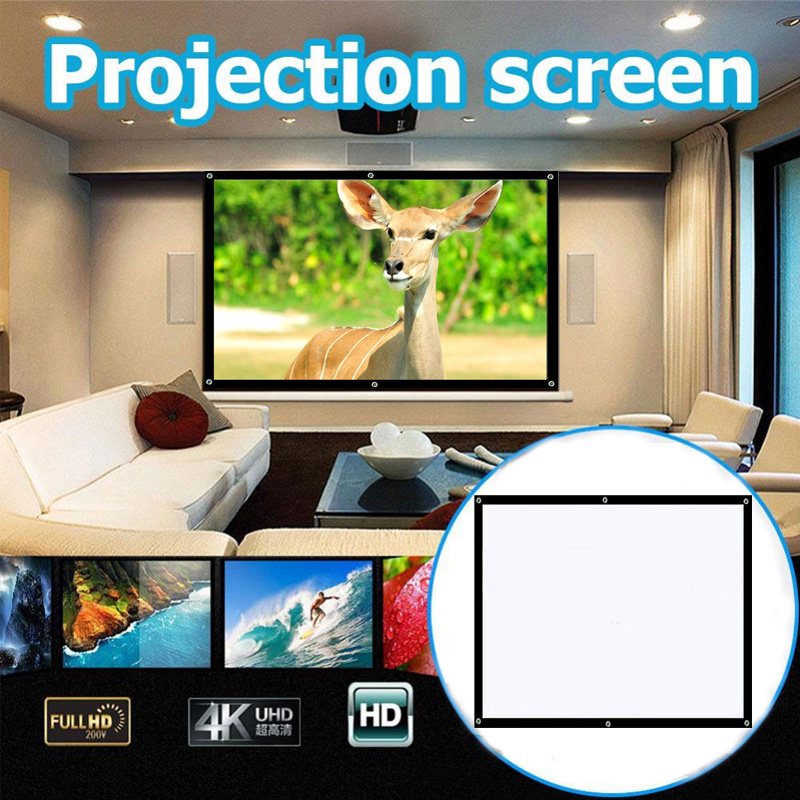 60 Inch 16:9 Portable Projector Screen Foldable Projection Screen High-definition Screen For Home Theater Office