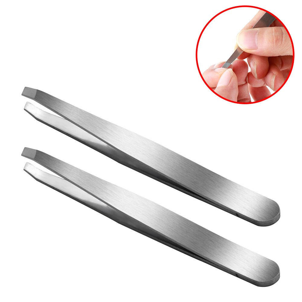 Eyebrow Tweezer Hair Removal Beauty Slanted Puller Stainless Steel Eye Brow Hair Clip Makeup Tools