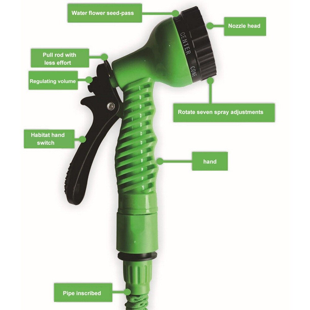 Garden Hose Expandable Flexible Water Hose 25FT-250FT EU Hose Plastic Hoses Pipe With Spray Gun To Watering Car Wash Spray
