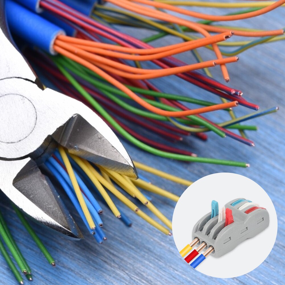 Wire Connector Quick Terminal Block Plug Adapter 2/3/4/6 Way Push-in Terminal Block Fast Cable Connector for 28-12AWG Universal