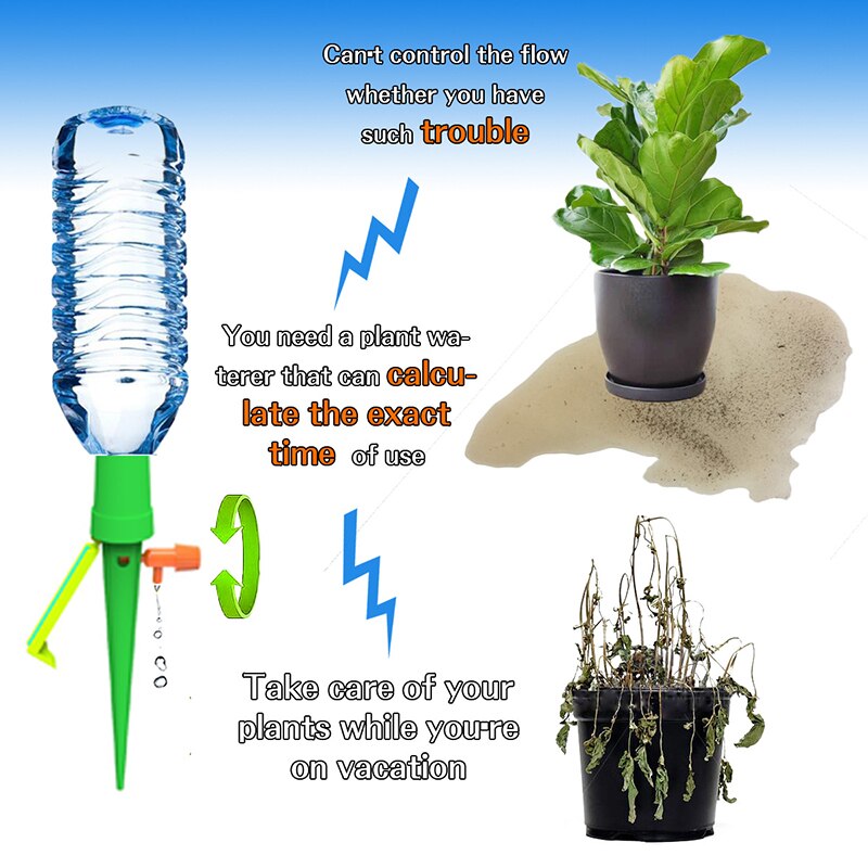 6/12PCS Self-contained Auto Drip Irrigation Watering System Automatic Watering Spike for Plants Flower Indoor Household