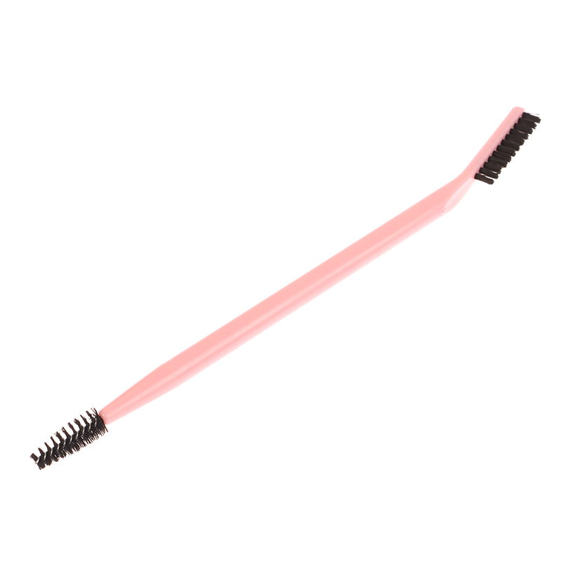 Brosse à cils à double tête, peigne à sourcils, outil de maquillage réutilisable: Black