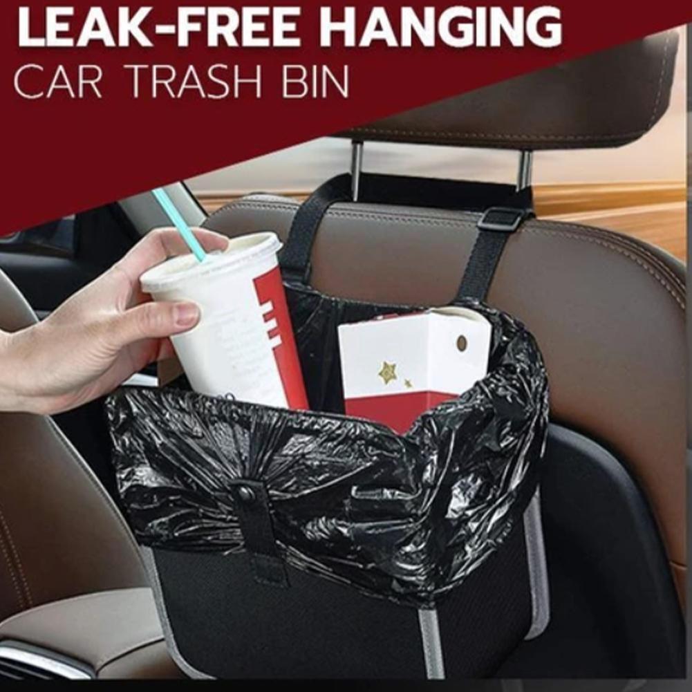 Folded Leakproof Car Garbage Organizer Trash Bin Bag Can With Foldable Hanging Proof Trash Lid Cover Leak Traveling Oxford F2Y8