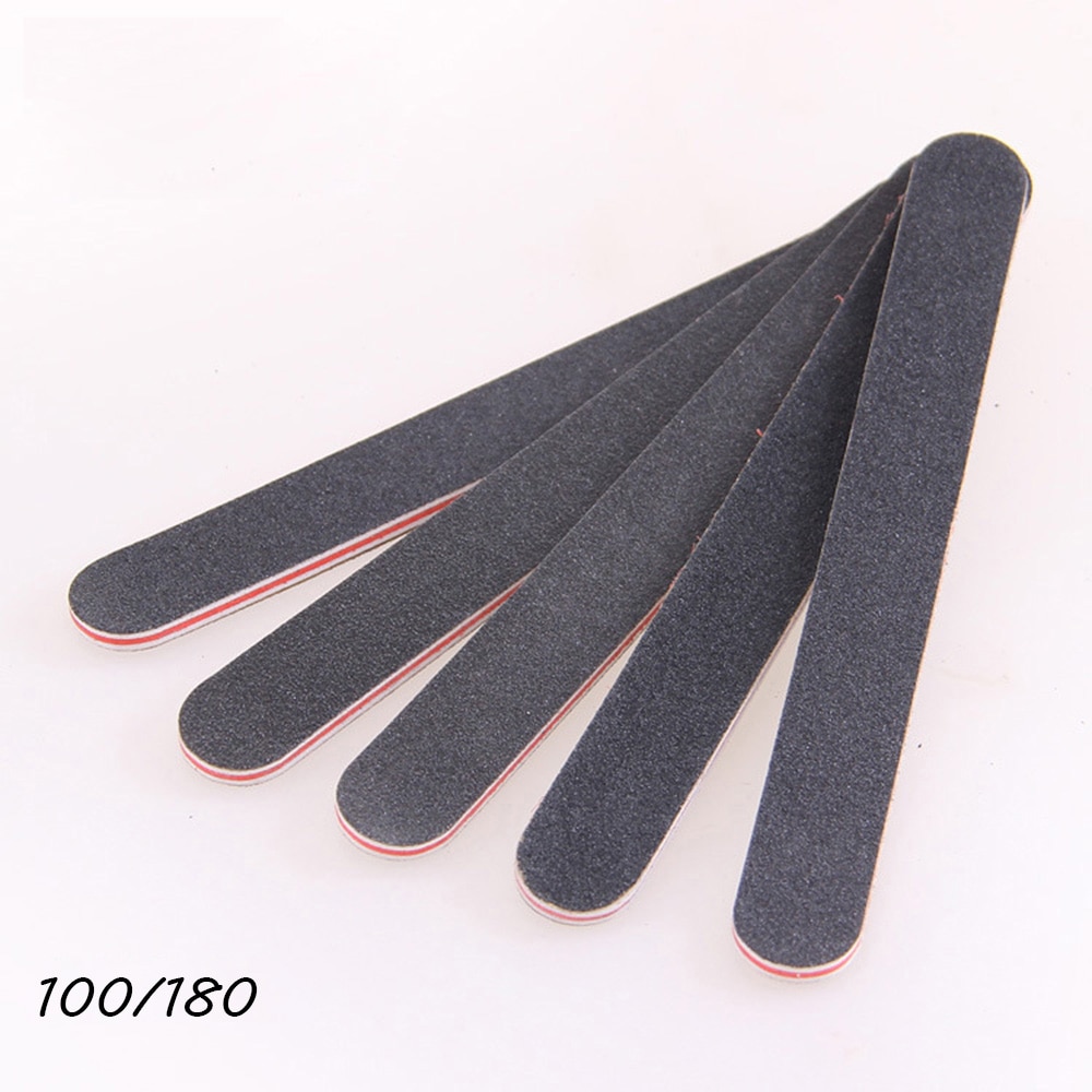5pcs/lot black straight lima nail file buffer 100/180 sponge polisher block sanding manicure disposable nailfile tools acrylic filer