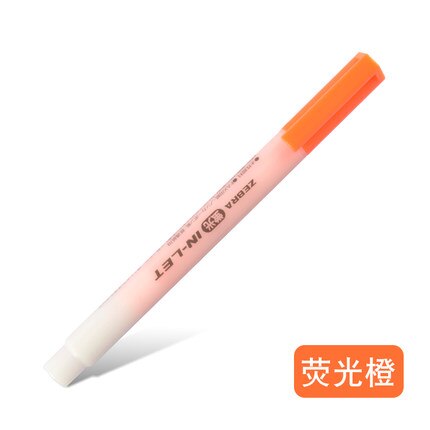 Japan zebra highlighter wks 9 5 stk farve højdepunkter markering studerende slik farve søde noter 4mm: Fluorescerende orange