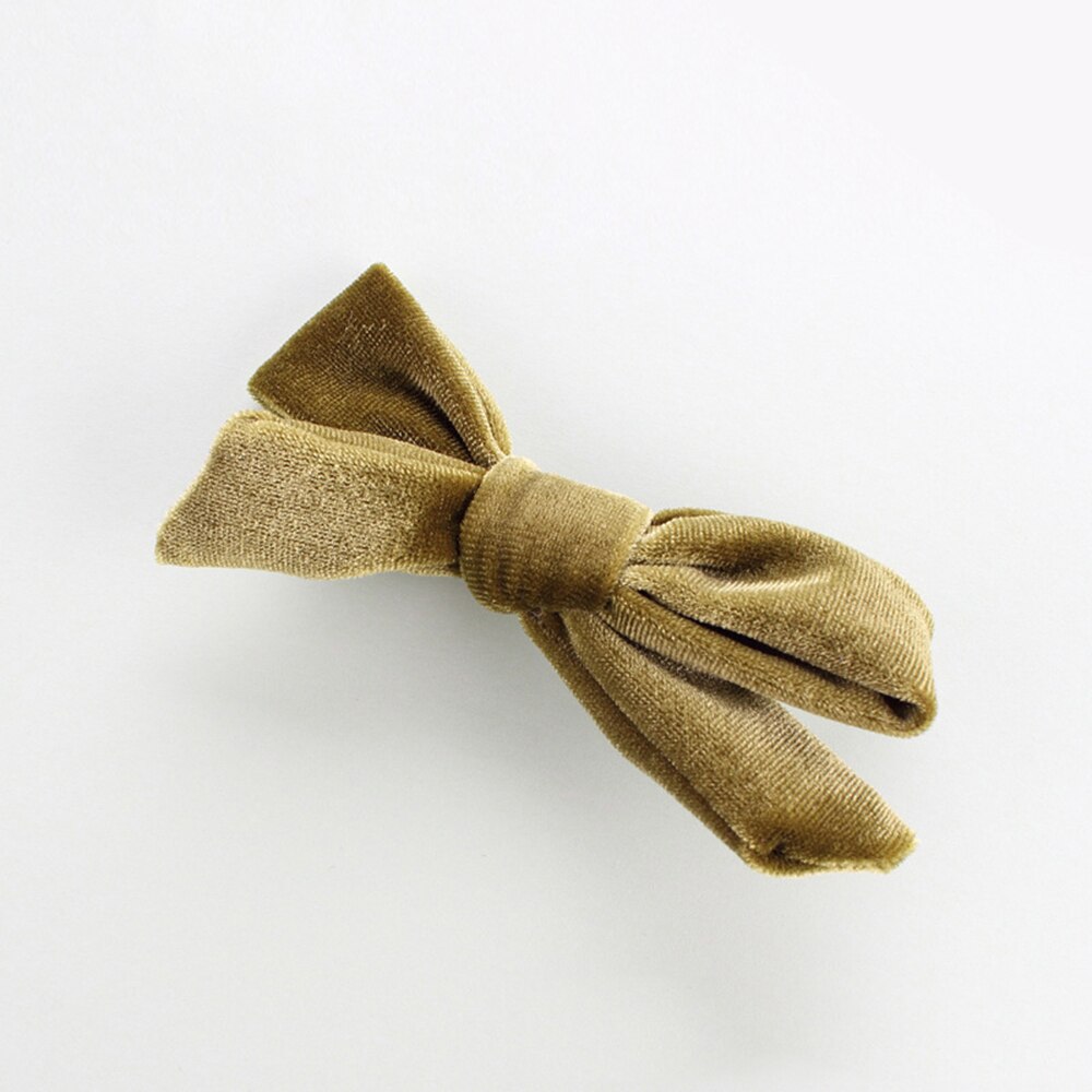 Doux bébé nœud papillon épingles à cheveux velours ruban nœud pinces à cheveux bébé fille chapeaux élastique enfants enfant en bas âge bébé cheveux accessoires: Kaki foncé