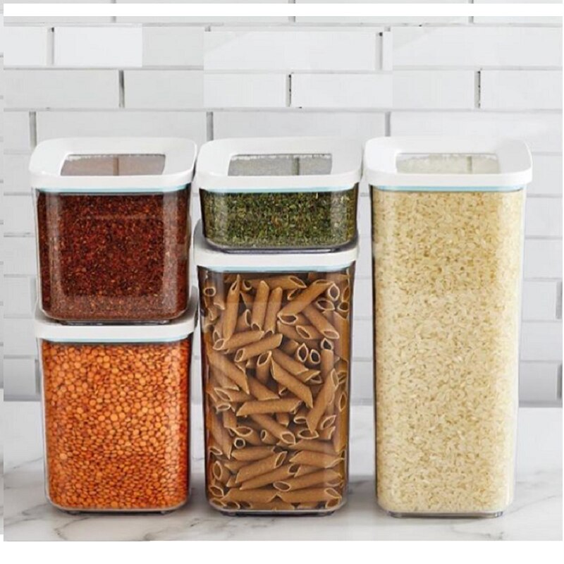 5 pcs Set Vacuum Container Food Saver Storage Square Plastic Containers Vacuum Sealer Pots For Seal Foods