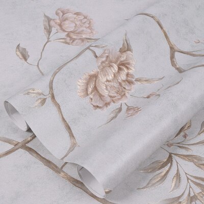 1M Bloemen Behang Vintage Amerikaanse Stijl Luxe Niet-geweven Reliëf Behang Voor Diy Slaapkamer Woonkamer Decor: Green