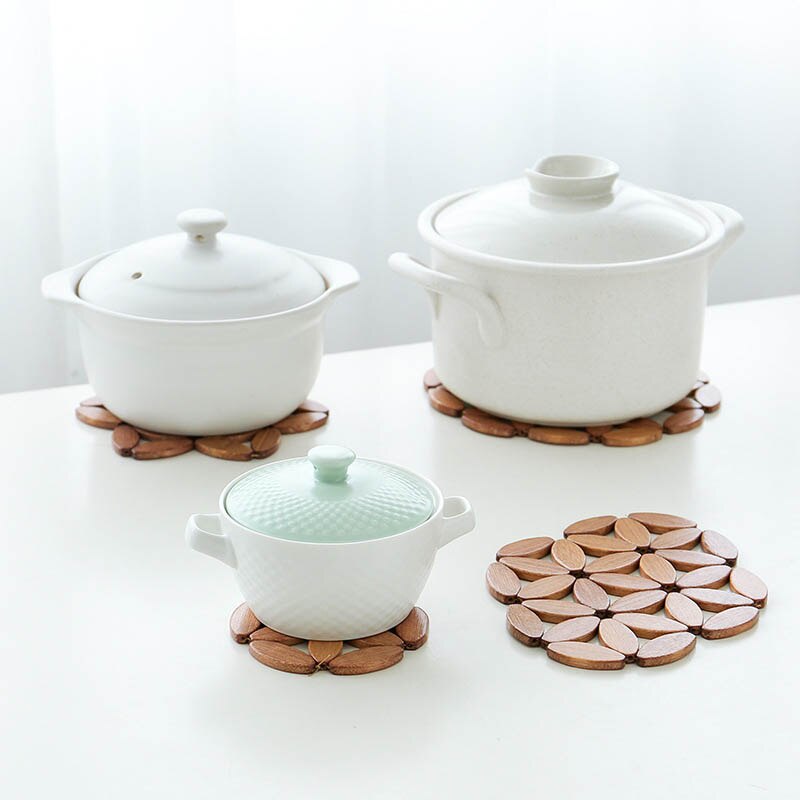 Placemats voor op tafel placemats bureau tafelmatten keukenaccessoires pot beker tegen bloesem bamboe onderzetters isolatiematten