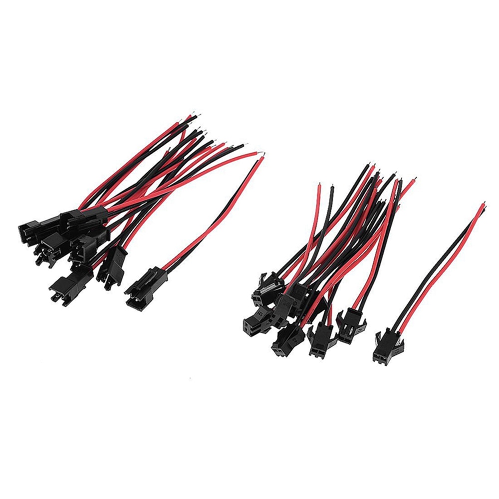 10Pairs 10cm JST SM 2P 2Pin Plug Socket Male to Female Wire Connector LED Strips Lamp Driver Connectors Quick Adapter