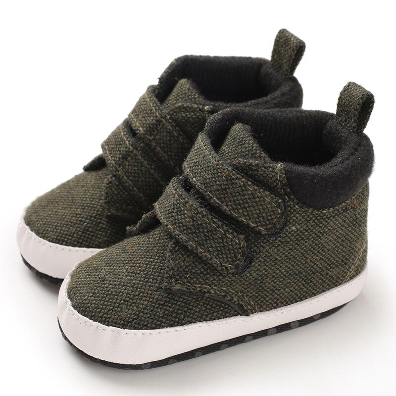 0-18 månader spädbarn bebis barn pojkar flicka skor mjuk sula spjälsäng ledig sneaker baby pojke skor småbarn tennissko: Grön / 13-18 månader