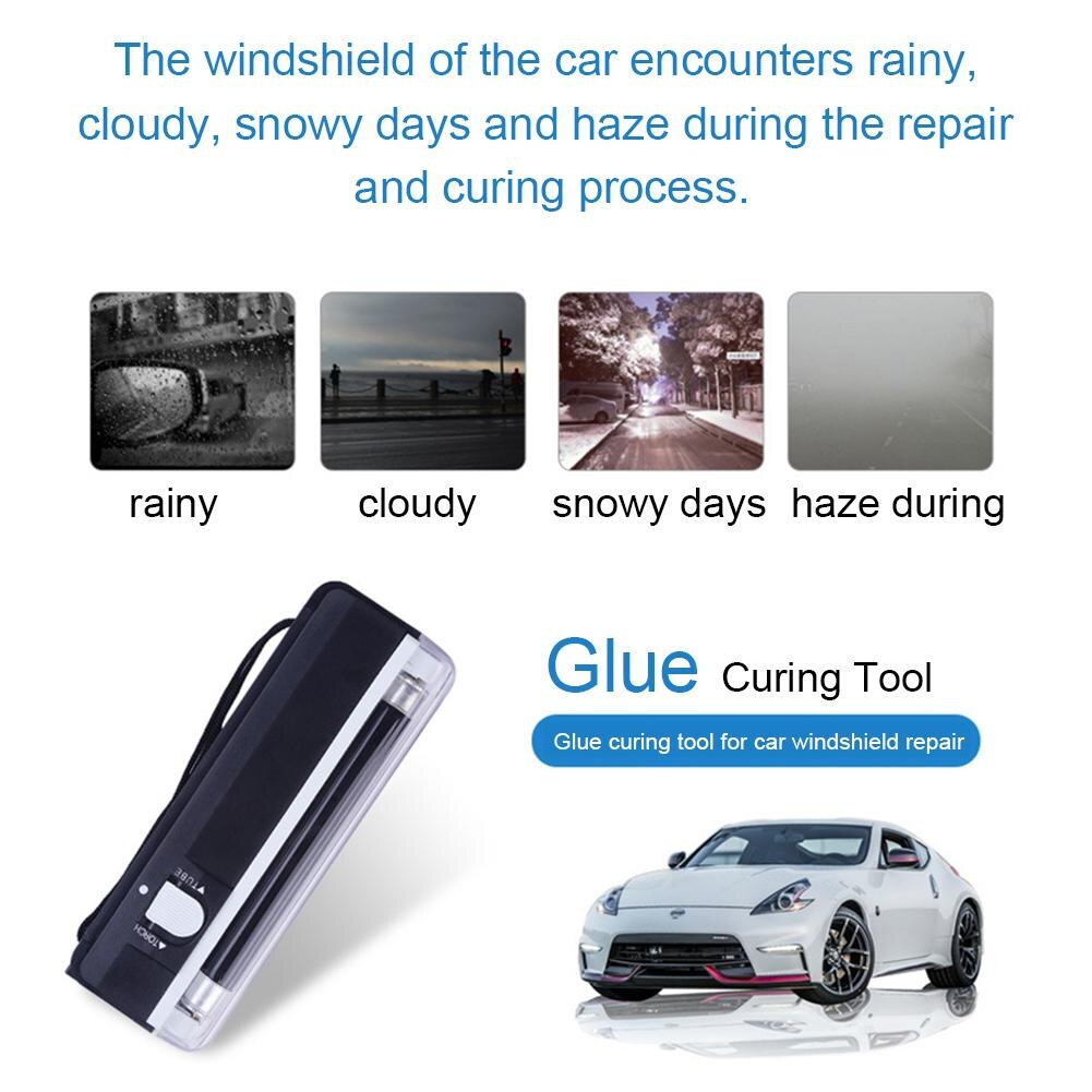Car Window Resin Cured UV Lamp Glass Repair Tools Glass Film Curing Lamp Ultraviolet Detector Replaceable Battery Light