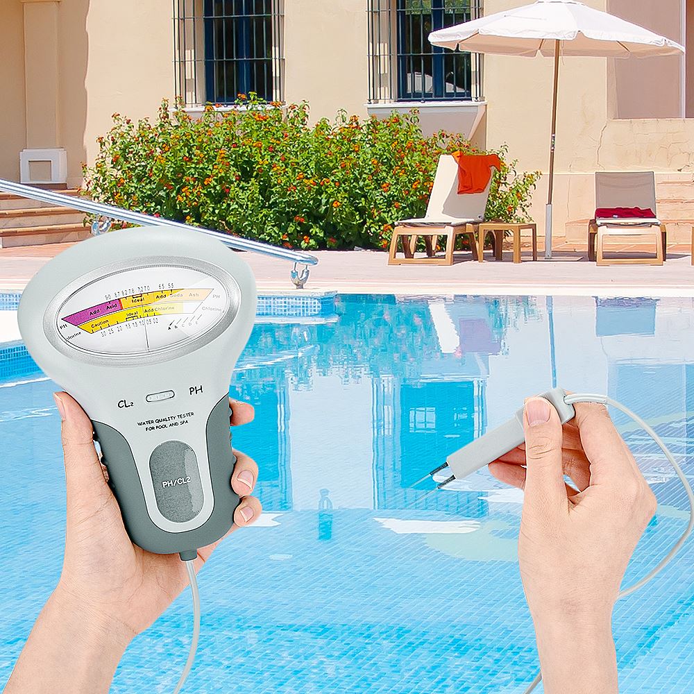 Spa vandanalyse bærbar digital 2 in 1 vand ph og klor niveau  cl2 tester meter svømmebassin værktøj