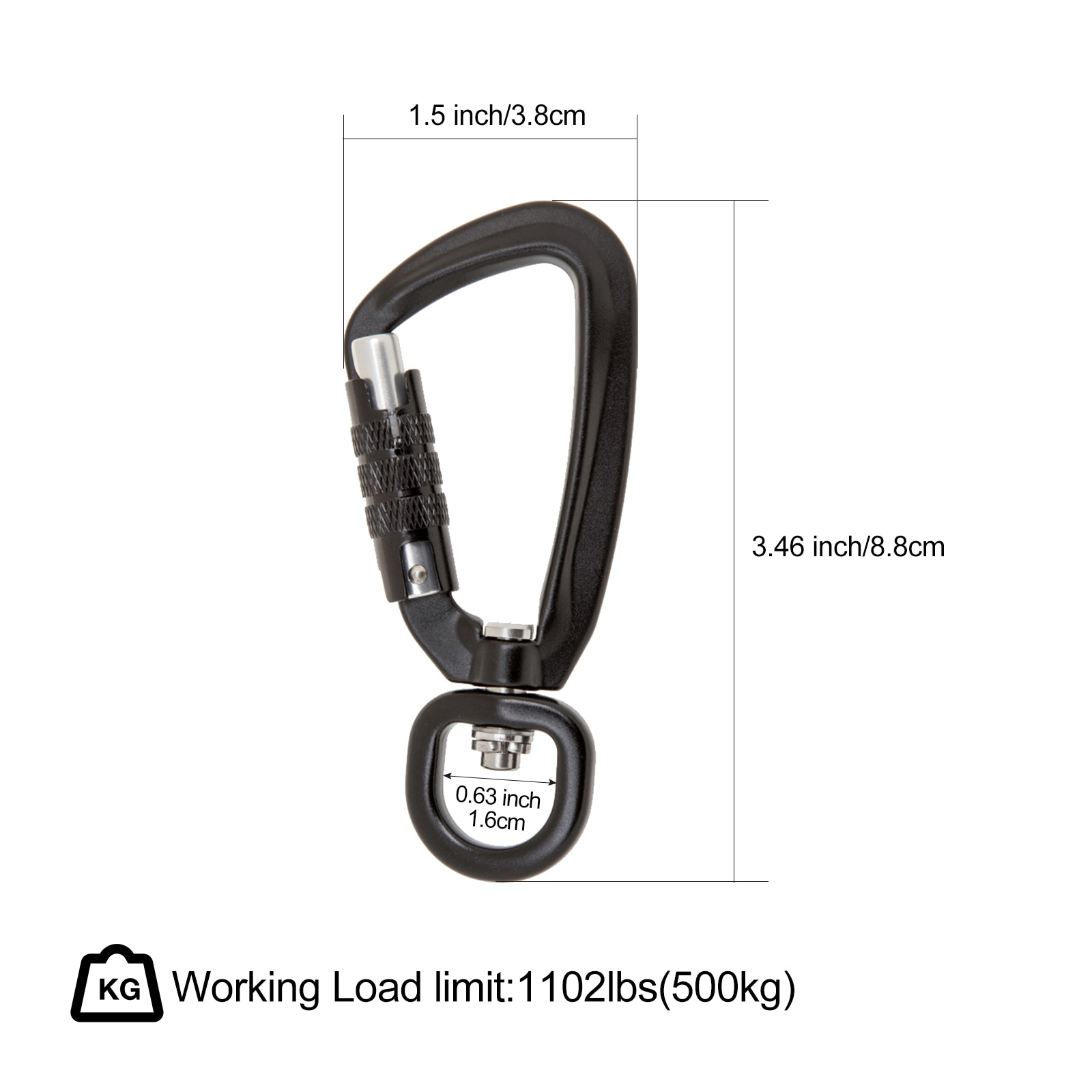 2 stk heavy duty drejelig auto selvlåsende karabinhage krog hundesnor clip snap  - 500kg