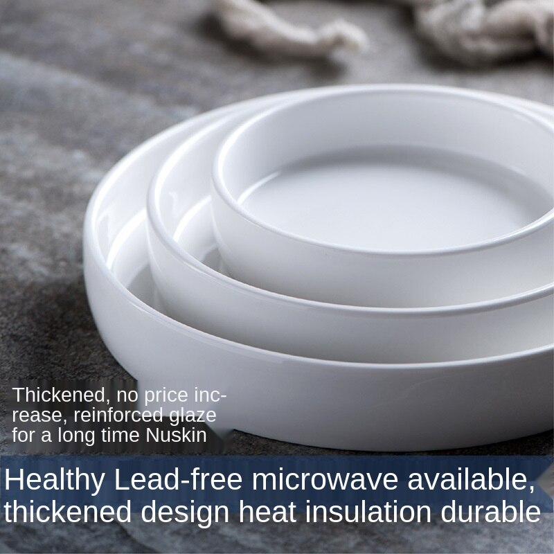 8inches European-style white ceramic tableware, western dishes, breakfast dishes, baking cake dishes ceramic dishes