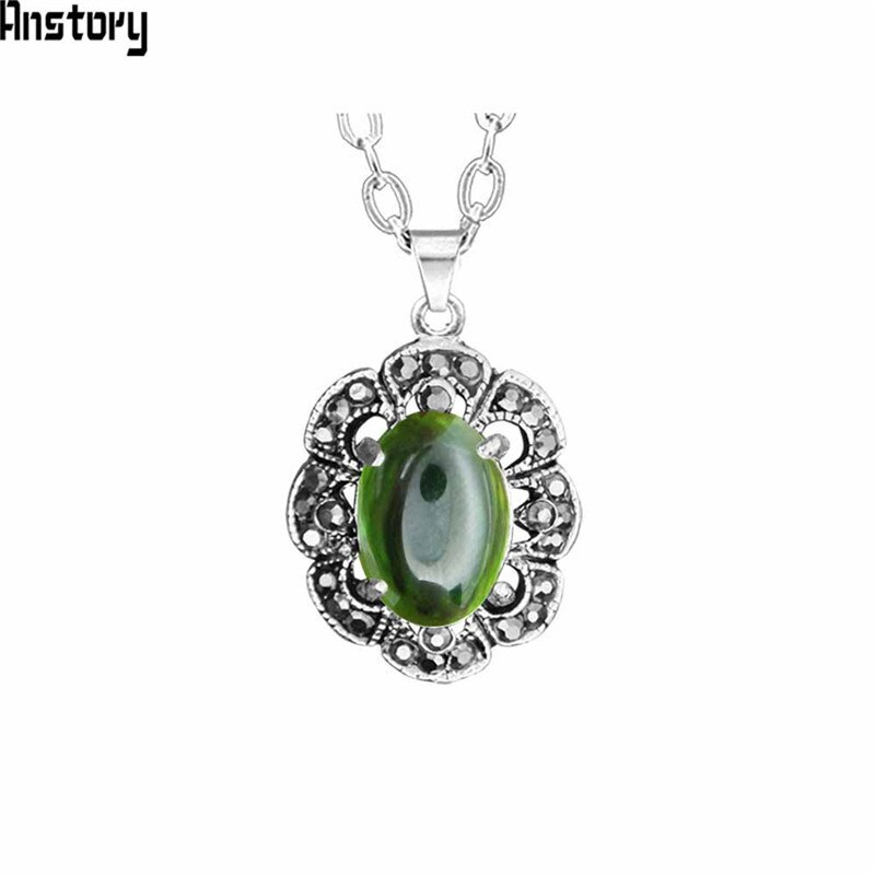 transparent Grün Kristall Halskette Ohrringe Schmuck-einstellen Strass Jahrgang suchen Schmuck Für Frauen TS405: nur Halskette