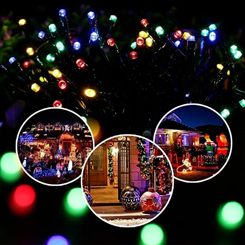 LED Solar Light String Outdoor Small Lantern Chandelier Lawn Garden Decoration Terrace Garden Fluorescent Lamp Decoration
