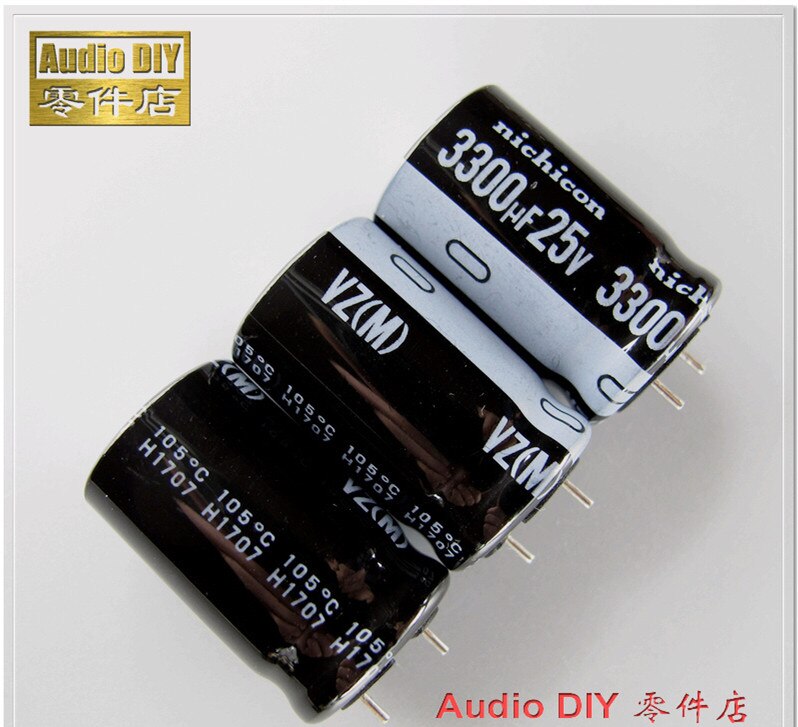 2 uds/20 piezas Uds. 3300uF 25V3300uF NICHICON VZ Series 16x25mm amplio rango de temperatura condensador electrolítico de aluminio pies cortos