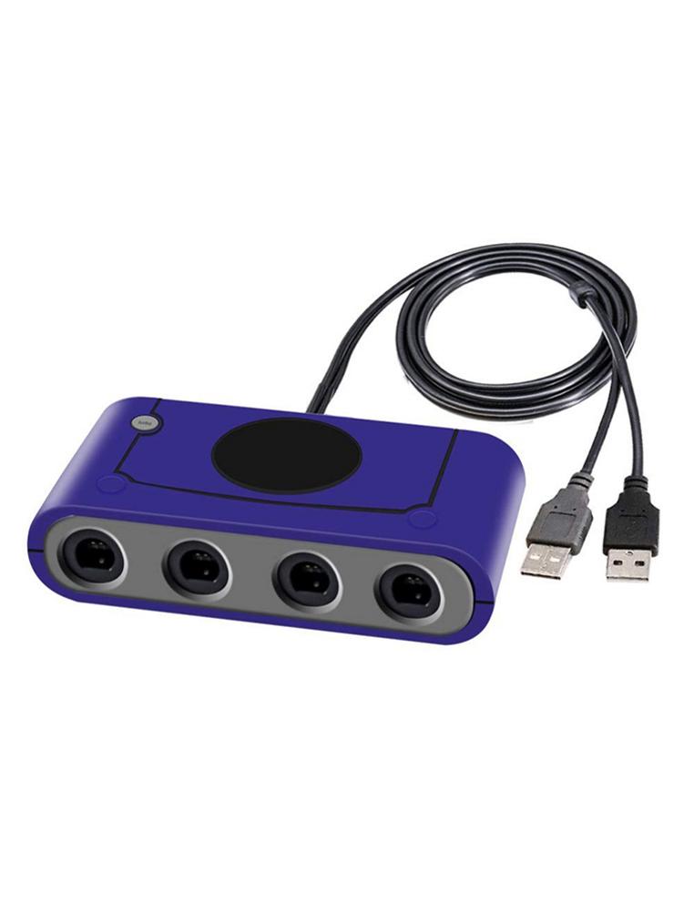 Paars Gamecube Schakelaar Controller Adapter met USB Plug voor Switch PC en WII U # CW