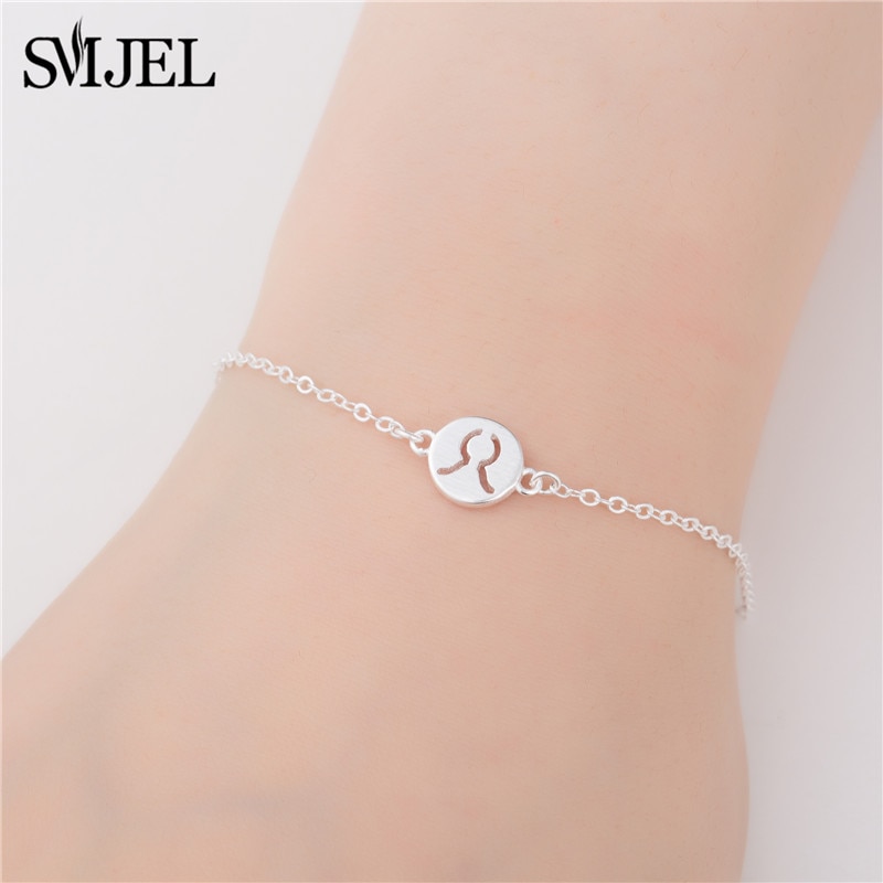SMJEL Personalize 12 Constellation Zodiac Sign Bracelets for Women Girl Cancer Leo Virgo Libra Women Men Jewelry pulsera mujer