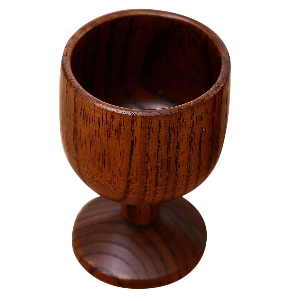 Natural Wooden Goblet Red Wine Cup Beer Mug Party Groomsmen Brown