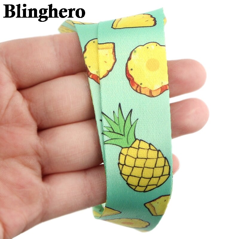 CA479 10 teile/los Ananas Pfirsich Obst Lanyards Für keychain Ich würde Karte bestehen Telefon USB Abzeichen Halfter Hängen Seil Lariat