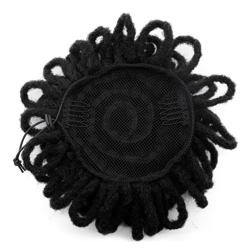 Afro Dreadlocks Puff Ponytail Drawstring Synthetic Chignon Buns Nu Faux Locs Ponytail Short Clip In Hair Extentions For Women