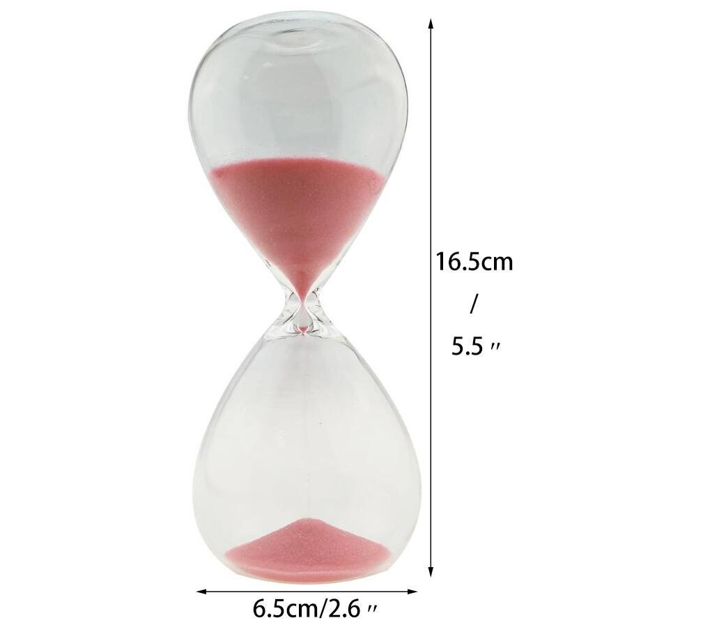 Stort farverigt sandglas sandglas timeglas timer klart glat glas hjemmebord indretning jul fødselsdag (pink , 10