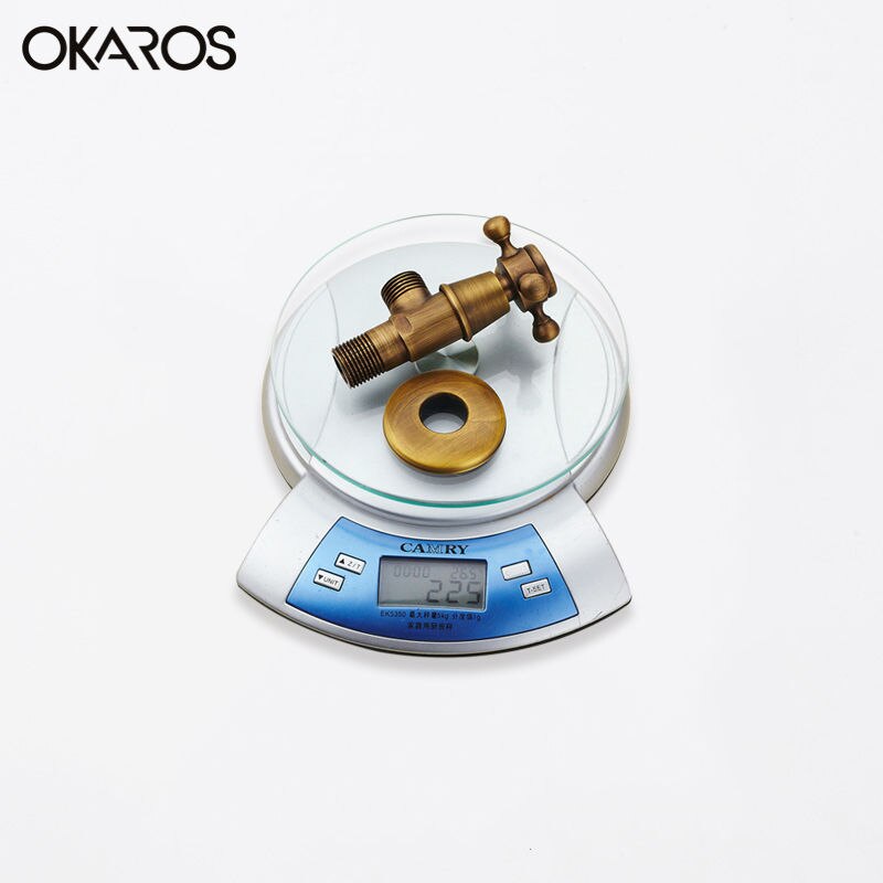 OKAROS 1/2"Bathroom Angle Stop Valve Triangular Valve For Toilet Sink Basin Water Heater Antique Black Filling Valves