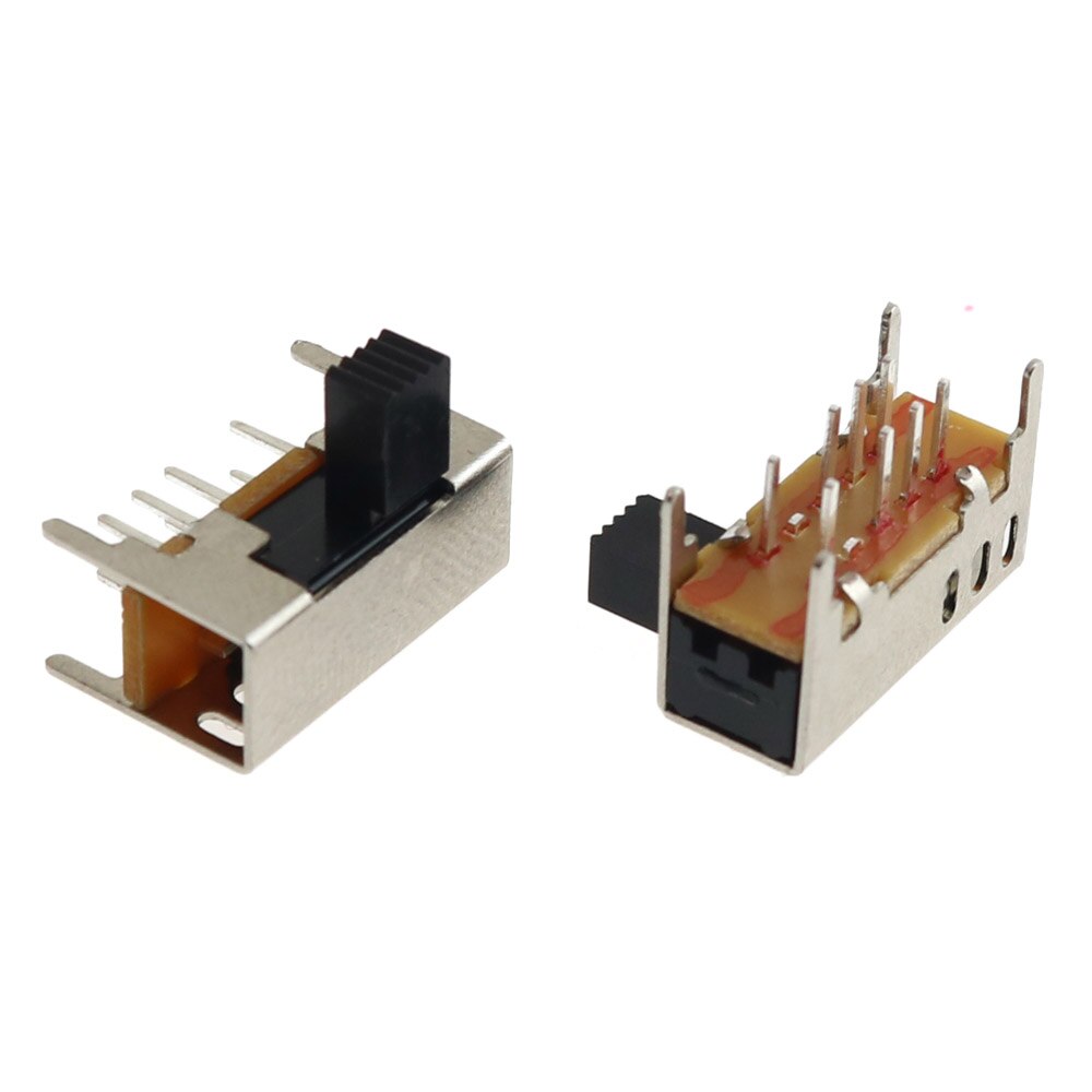 100pcs Micro Switch Interruptor On-Off Mini Slide Switch 8pin 3 Position Toggle Switch Handle Power Switch